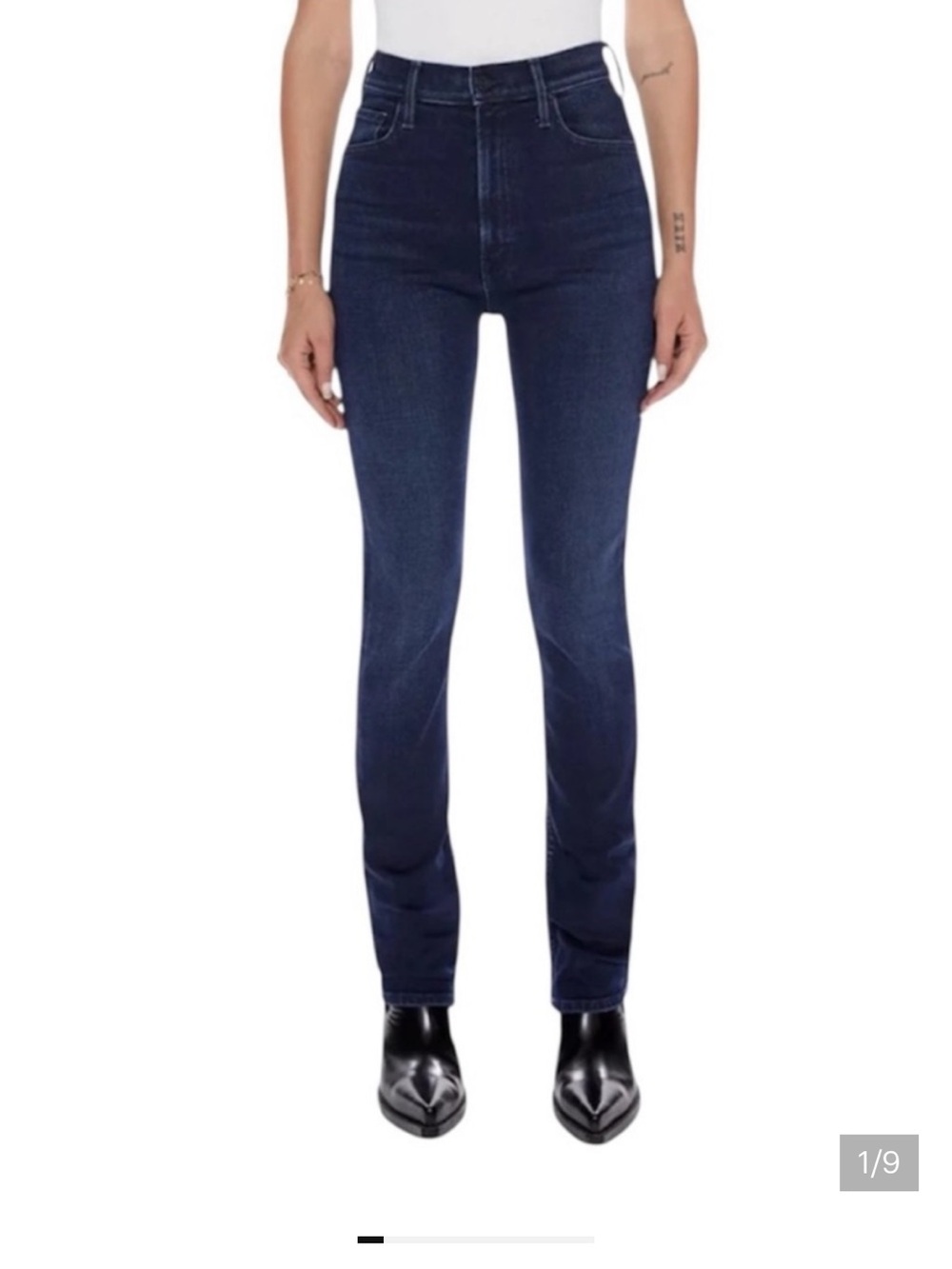 MOTHER denim High Waisted Rider Skimp in Catch Me If You Can wash. Size 26